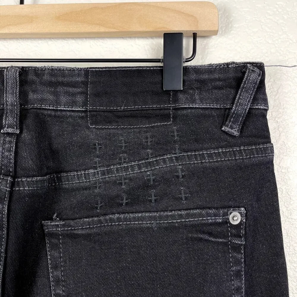 Ksubi Van Winkle Trashed Noir Skinny Jeans Distressed 32